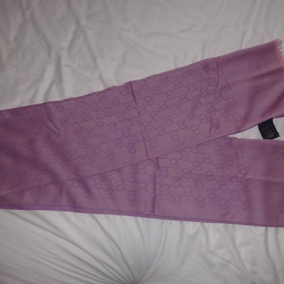 Gucci Wool Silk Purple Long 165904 3g646 Scarf - Picture 11 of 14